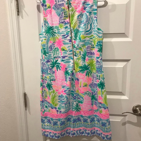 Lilly Pulitzer Gellar shift dress.  Size M.  Multi private Island - Picture 4 of 6
